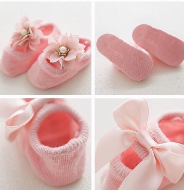 Ninikids: Set 3 tất hồng kute cho bé sơ sinh