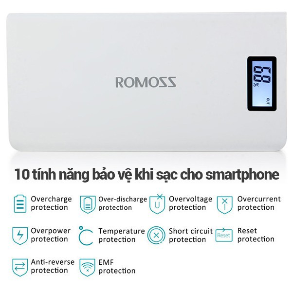 💝 ROMOSS SENSE 6 20000MAH PLUS MÀN HÌNH LCD SALE