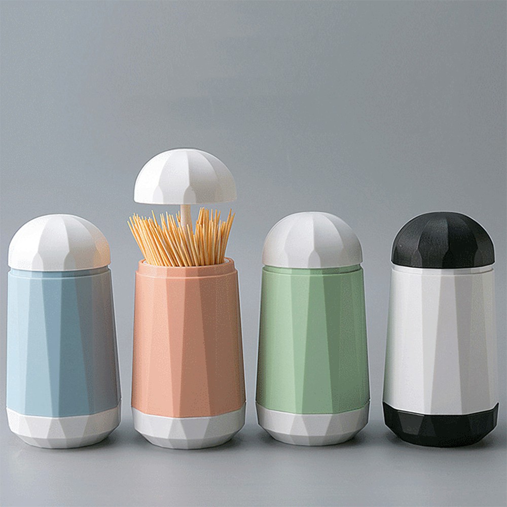 Hũ Ống Đựng Tăm Xỉa Răng Kiểu Chiếc Ô KIM CƯƠNG - Lọ Hình Tròn Decor - Ấn Tự Động