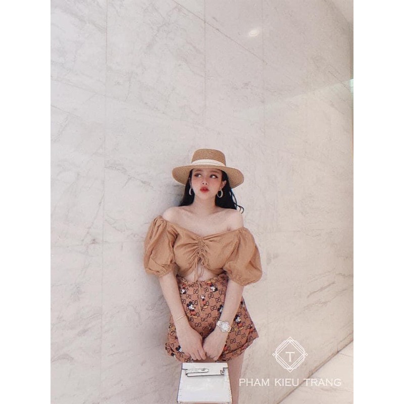 Mũ cói vành phối lụa