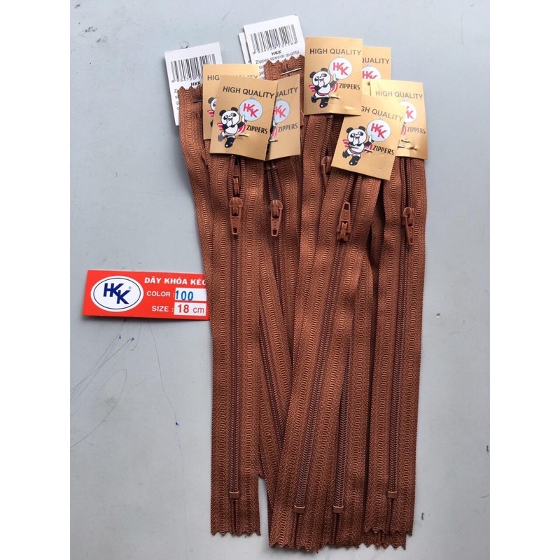 1 lố 12 Dây kéo khóa quần tây HKK dài 18CM sử dụng làm dây kéo khóa cho quần tây