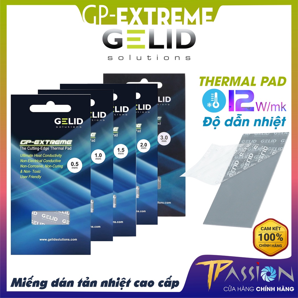 Miếng dán tản nhiệt cao cấp Gelid Thermal Pad Extreme 12W/mk - Chính Hãng, GP-Extreme