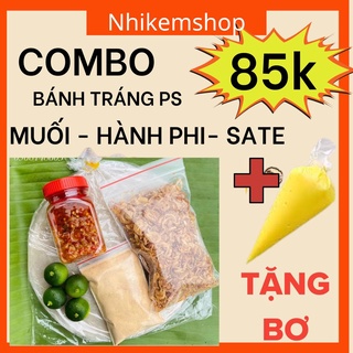 Combo bánh tráng muối nhuyễn hành phi sa tế