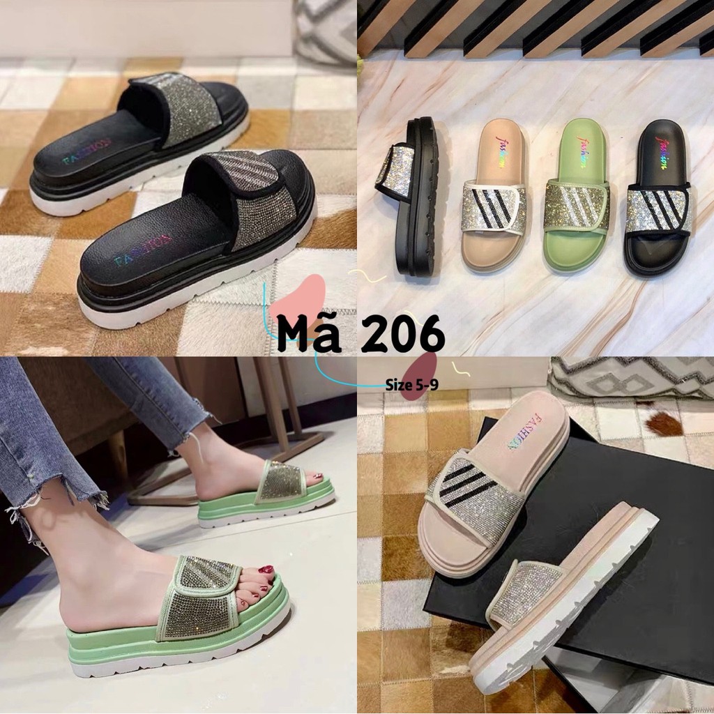 Dép Quai Ngang Nữ ẢNH TỰ CHỤP Đế Đúc 5p - Da Thật Xoàn Siu Sáng [Quảng Châu] 206