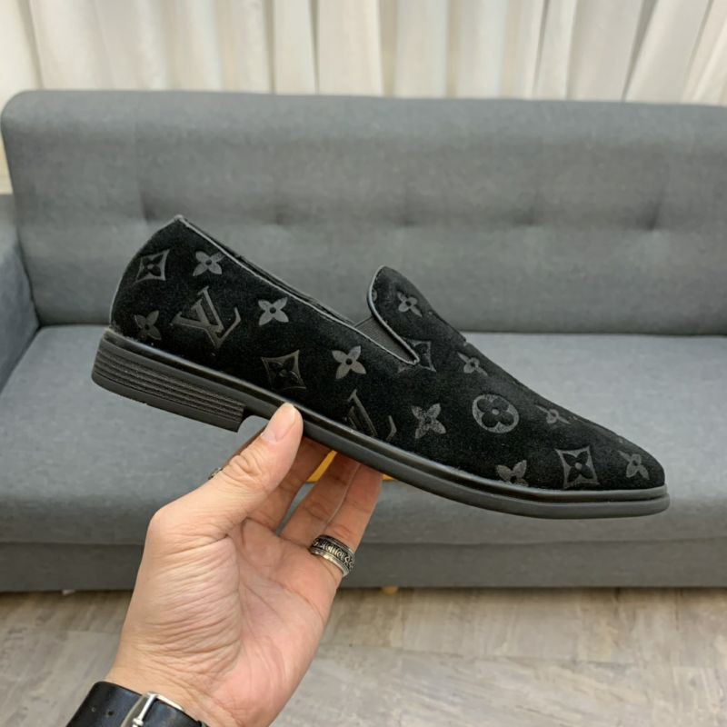 Giày lười LV nam da lộn logo 3D đế đúc siêu êm 2021
