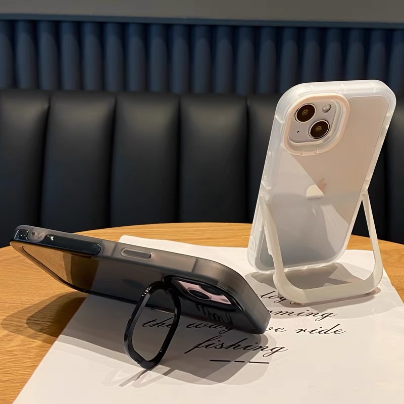 Ốp Điện Thoại Mềm Trong Suốt Có Giá Đỡ Cho Iphone 12 pro max 11 pro max xs max xr x 13proamx plus