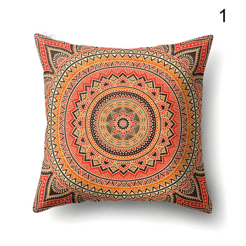 MANDALA VN Vỏ Gối Vuông 45x45cm Họa Tiết Hoa Văn Phong Cách Bohemian