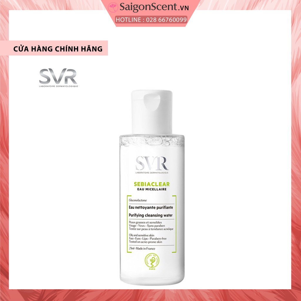 Tẩy trang SVR Sebiaclear Eau Micellaire ( Xanh lá - 75mL )