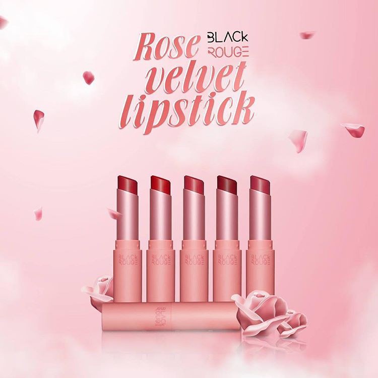 [New 2018] Son Thỏi Siêu Lì Black Rouge Rose Velvet Lipstick
