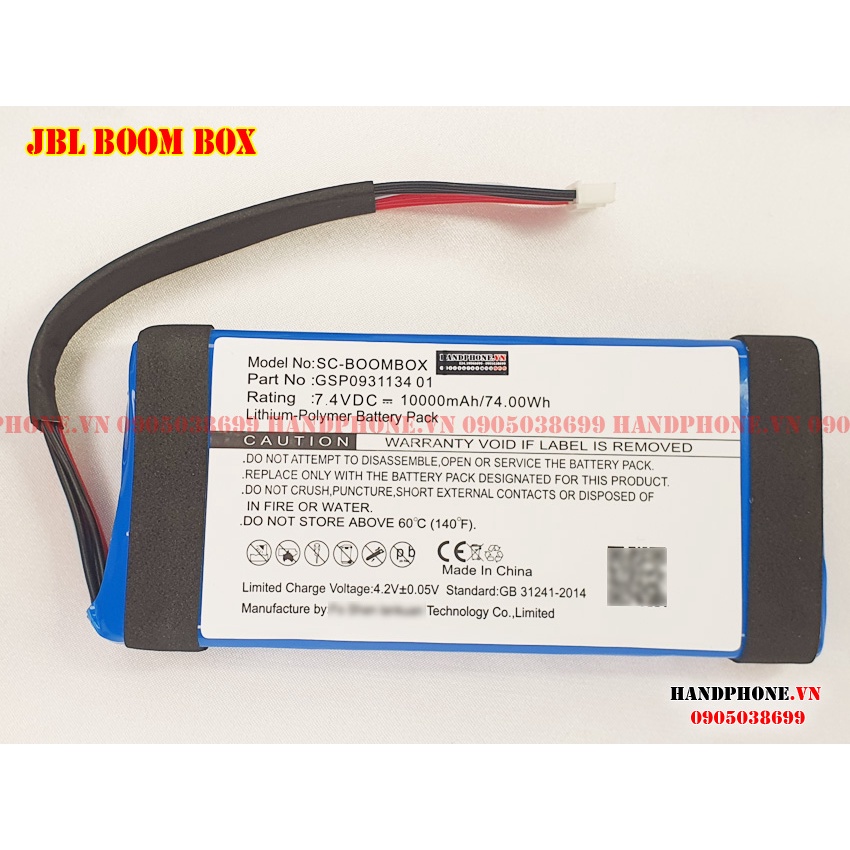 Pin cho loa Bluetooth JBL Boom Box 7.4V 10.000mAh