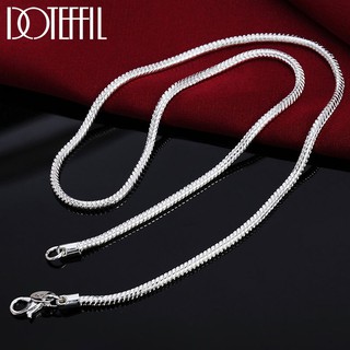Vòng cổ chuỗi dây xích bằng bạc 925 hình rắn cỡ 16/18/20/22/24 inch 3mm thời trang cá tính