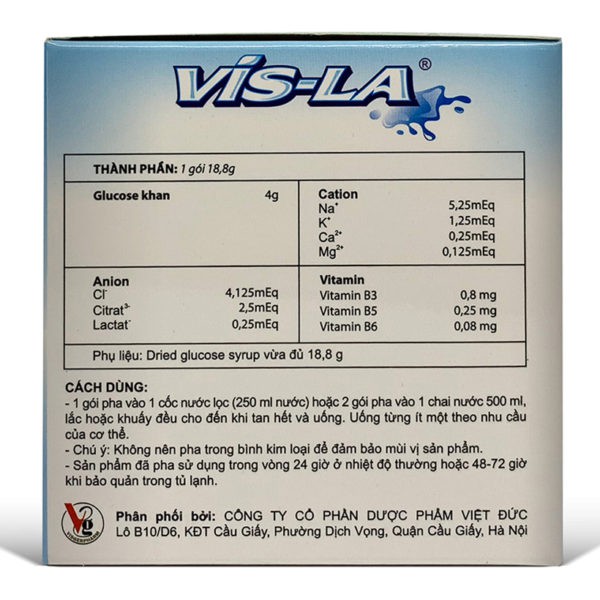 Vis-la – Bù nước và điện giải khi chơi thể thao (Hộp 10 gói)