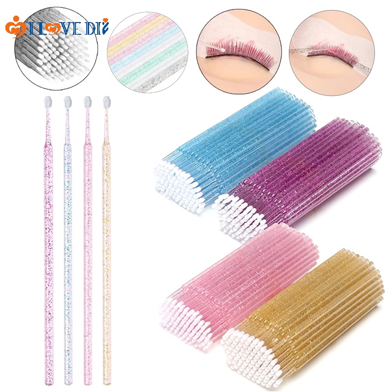 Bộ 100 Que Cotton Cỡ Nhỏ Tẩy Trang Lông Mi Dùng Một Lần