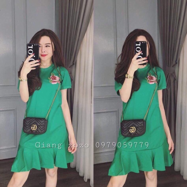 Đầm hoa thêu qc