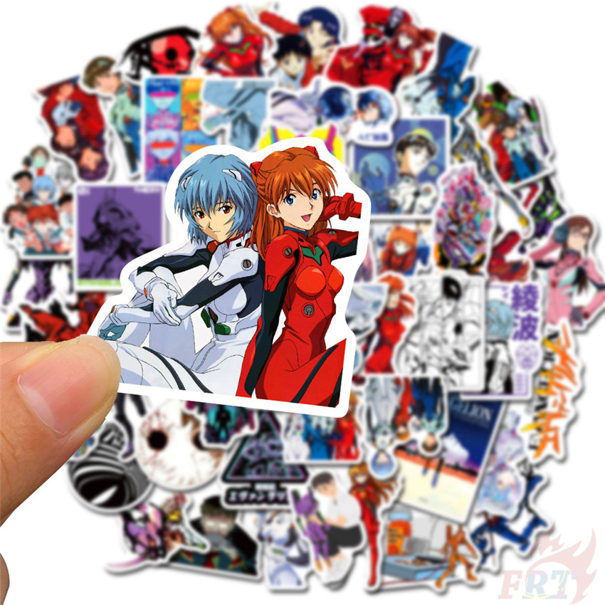 Set 50 hình dán họa tiết NEON GENESIS EVANGELION - Series 01 không thấm nước trang trí thời trang