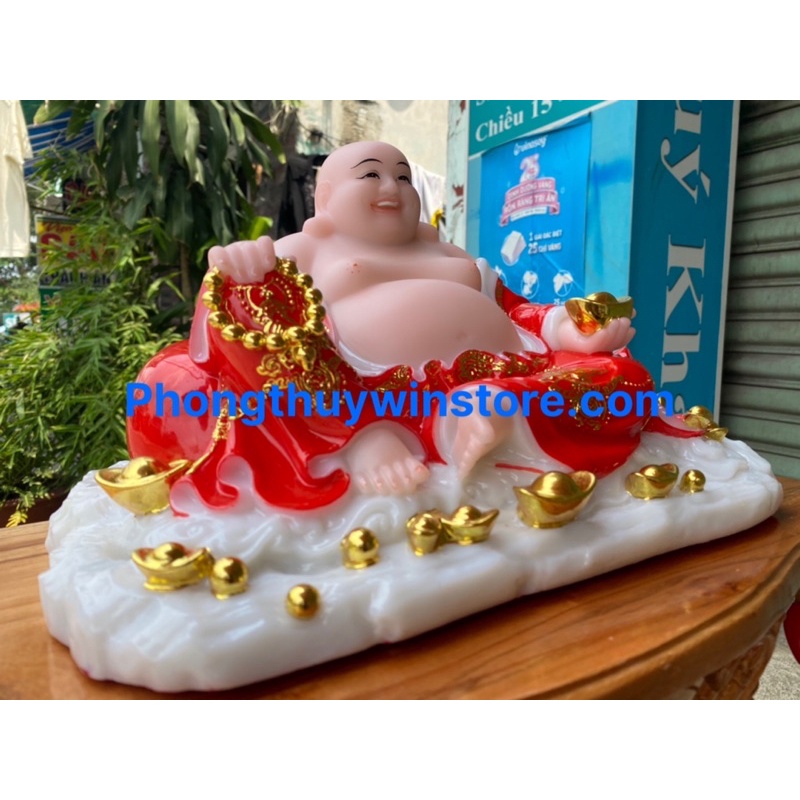 Ông di lặc đá có đế 12in ngang 28cm