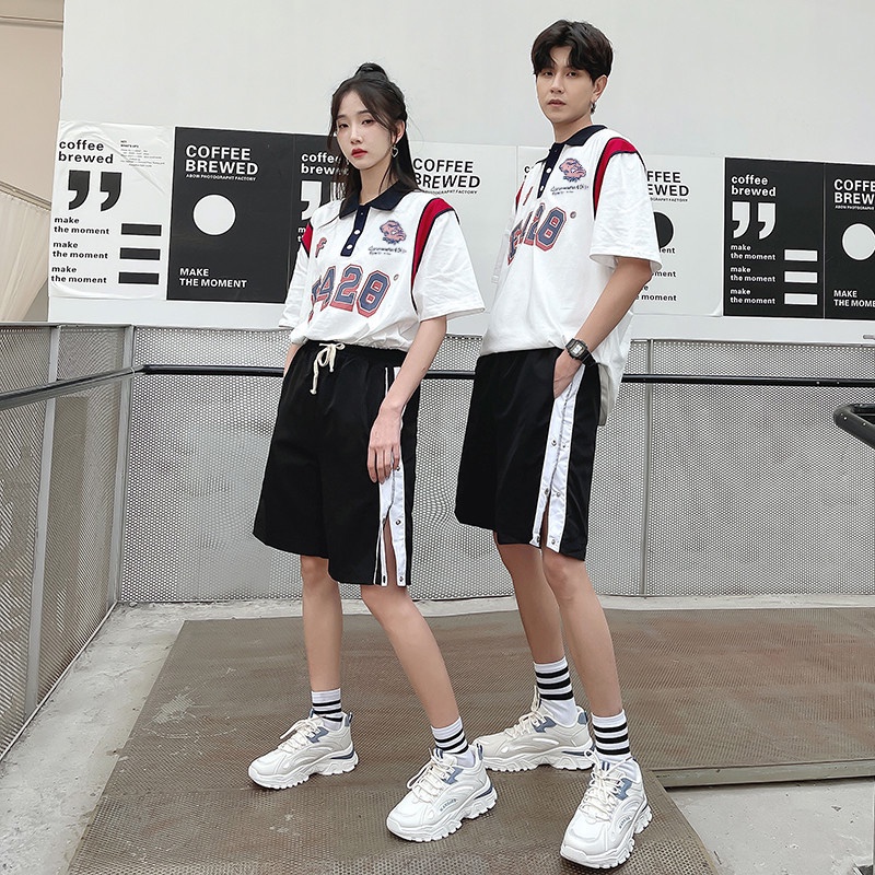 Áo POLO Cổ Bẻ In F248 Cặp Đôi Fom Rộng Thoải Mái , Cotton Hàn Cao Cấp Thoải Mái Hoạt Động Mã TEEN234