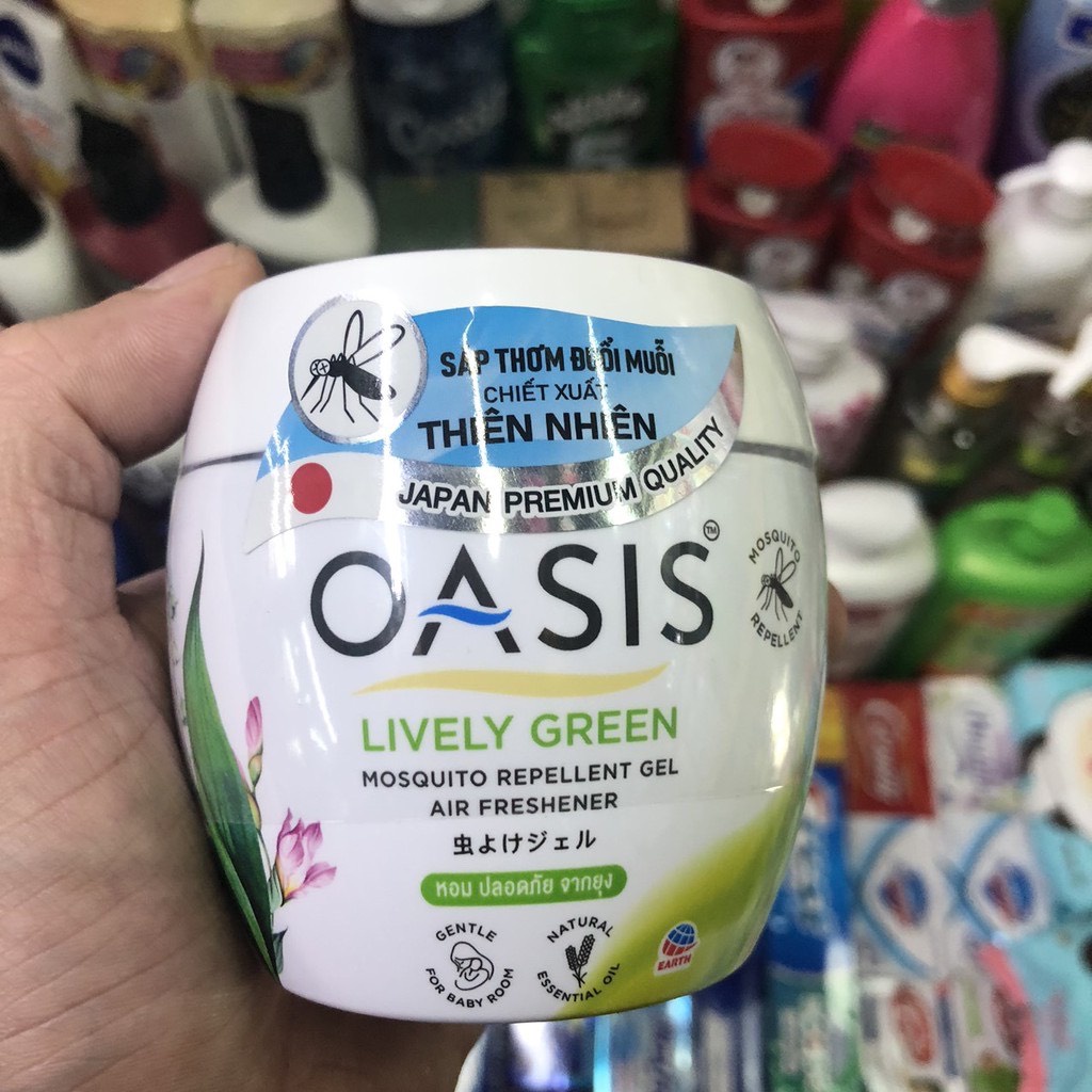 Sáp thơm đuổi muỗi OASIS Hương hoa Huệ Tây 180gr chất lượng Thái Lan cao cấp mosquito repellent gel Lively Green
