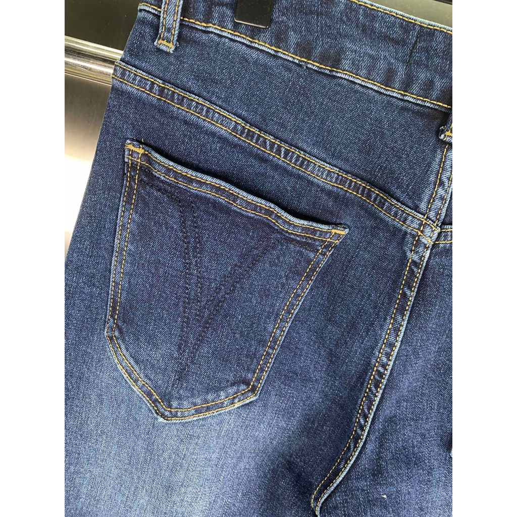 [HIGH FASHION] Quần Jean siêu cấp L-V trơn 1-1 on web logo thêu túi MLN HV size 28-34