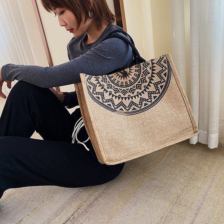 Túi tote canvas họa tiết trống đồng