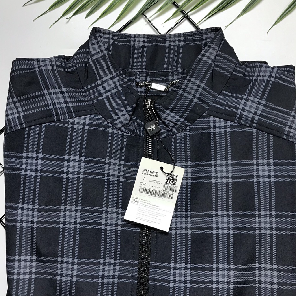 Áo khoác nam  2 lớp ARISTINO kẻ caro  bo gấu , cổ trụ  AJK015W9