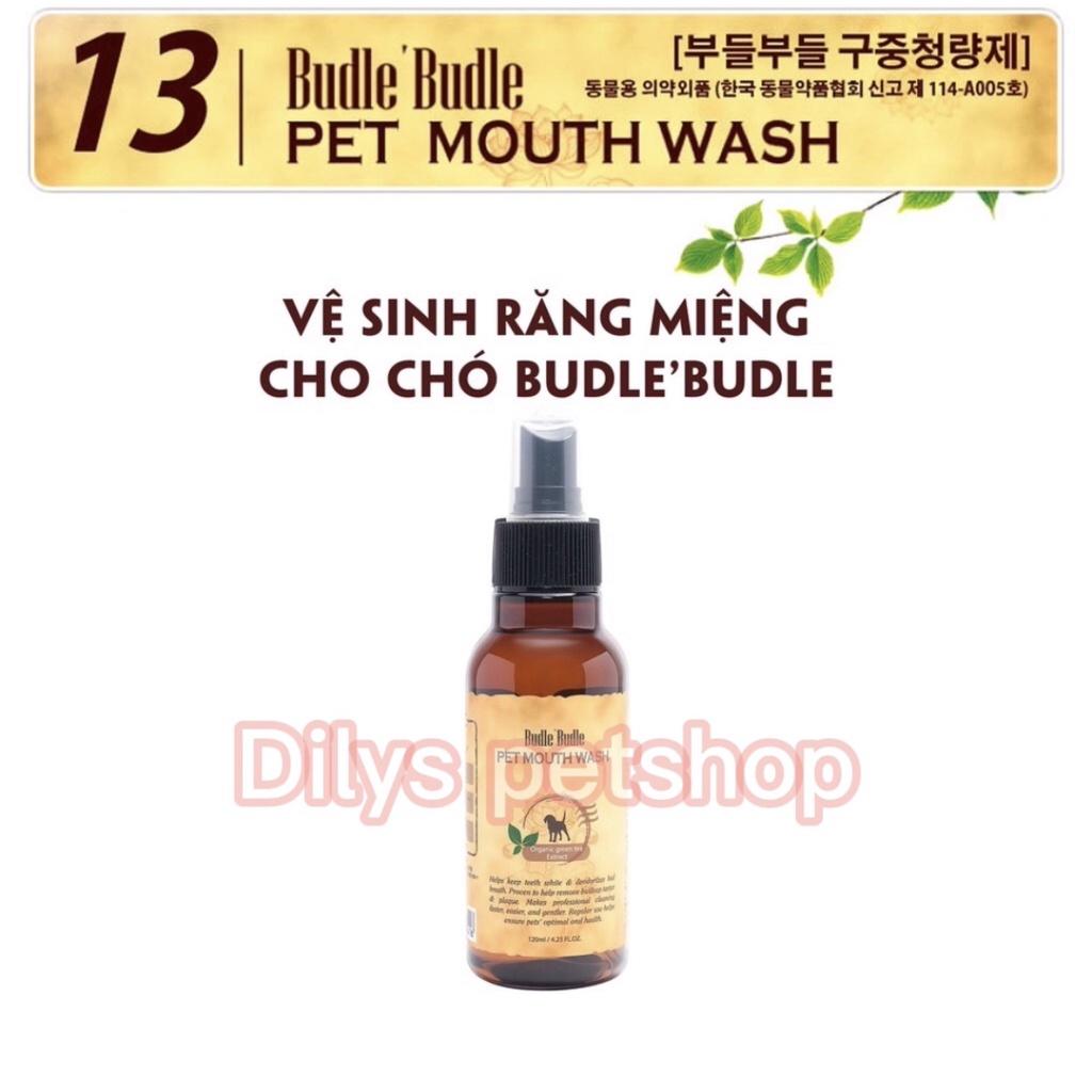 XỊT VỆ SINH RĂNG MIỆNG CHO CHÓ BUDLE'BUDLE