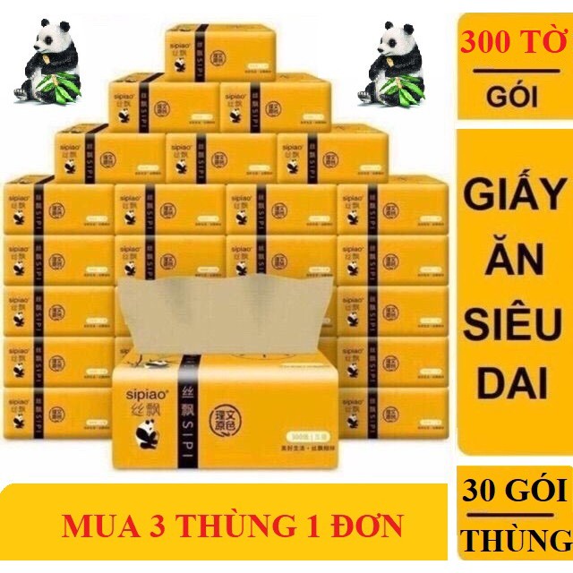 HỘP 30 GÓI GIẤY ĂN GẤU TRÚC SIPIAO 6021 SIÊU DAI SIÊU TIẾT KIỆM AN TOÀN KHI SỬ DỤNG