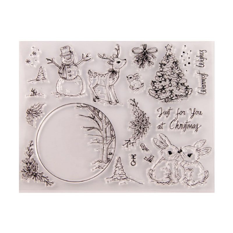 Con Dấu Silicon Trong Suốt Hình Người Tuyết / Chú Thỏ Đáng Yêu Trang Trí Scrapbook