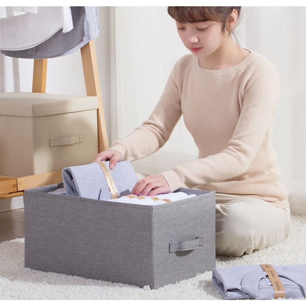 hộp tủ vải đựng đồ đa năng quần áo, đựng đồ lót, đồ chơi, phụ kiện điện tử sang trọng, thanh lịch - Hãng miDoctor