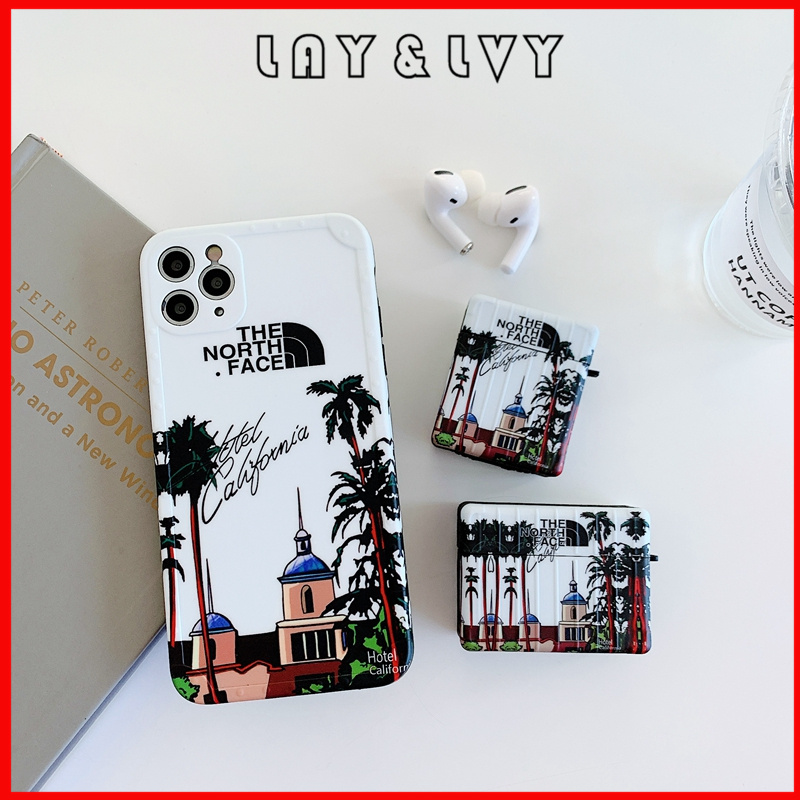 Fashion Brand The North Face Hotel California Yellowstone Park Drop-resistant IMD Silicone Airpods Case Earphone Case for AirPods Pro AirPods 1/2
