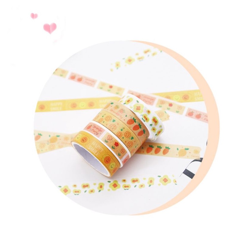 Set 5 cuộn băng dính trang trí washi tape