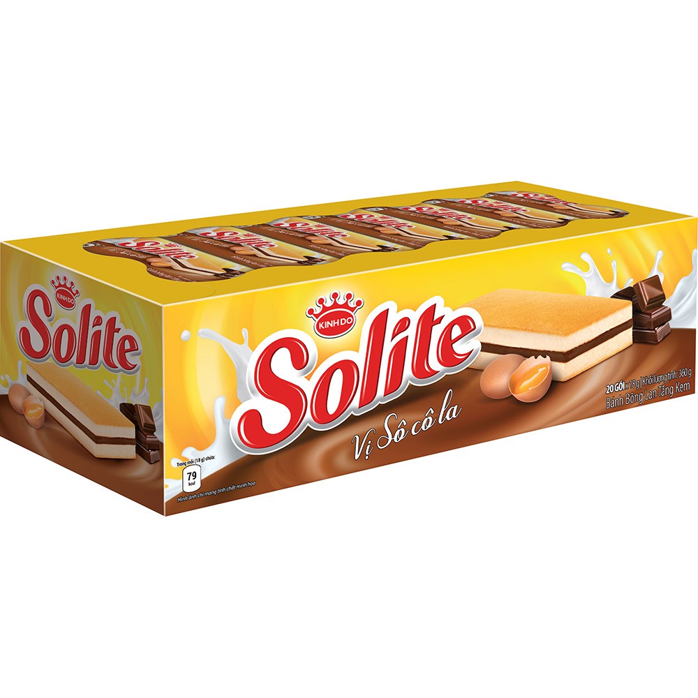 Bánh bông lan Solite Cake lá dứa/ sôcôla/ bơ sữa 360g