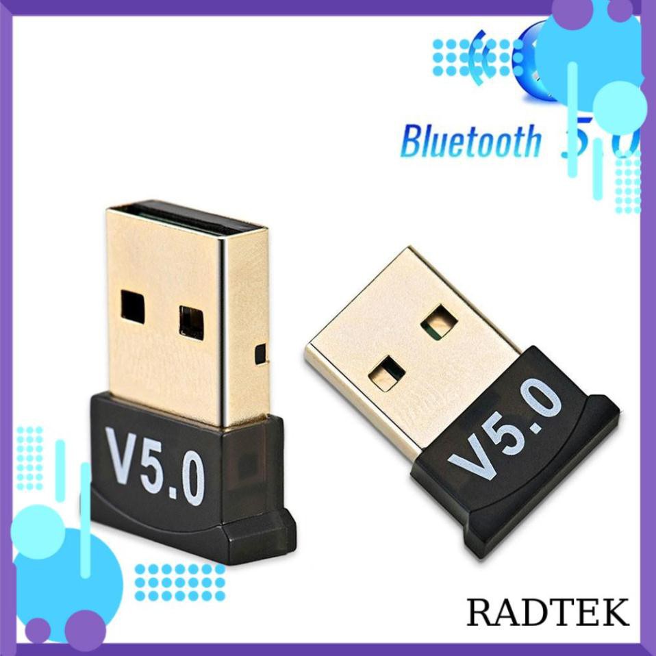 USB Bluetooth 5.0 CSR cho máy tính laptop tạo kết nối không dây LOẠI TỐT bắt sóng cực khỏe mét tặng đĩa cài