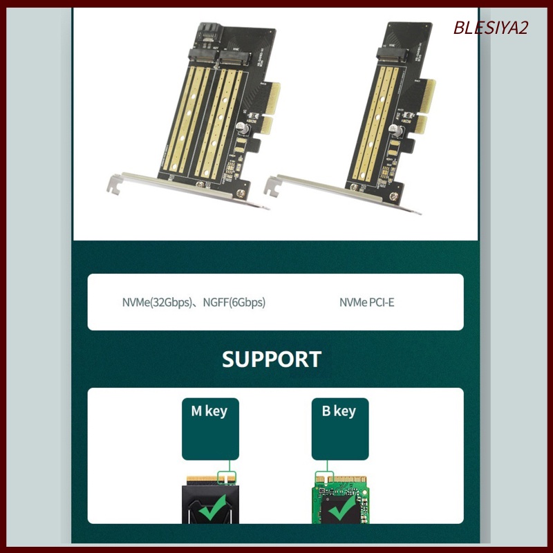 [BLESIYA2] Durable PCIE to M2/M.2 Adapter 2280 2260 2242 for NVMe or SATA SSD Linux