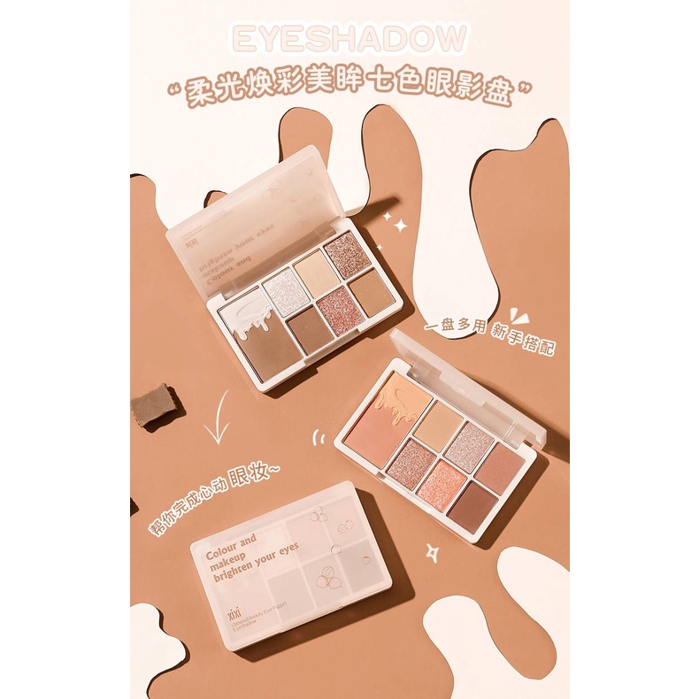 [Hàng mới về] Bảng Phấn Mắt 7 Màu Nhũ Lì Mềm Mịn Lâu Trôi Không Thấm Nước | BigBuy360 - bigbuy360.vn