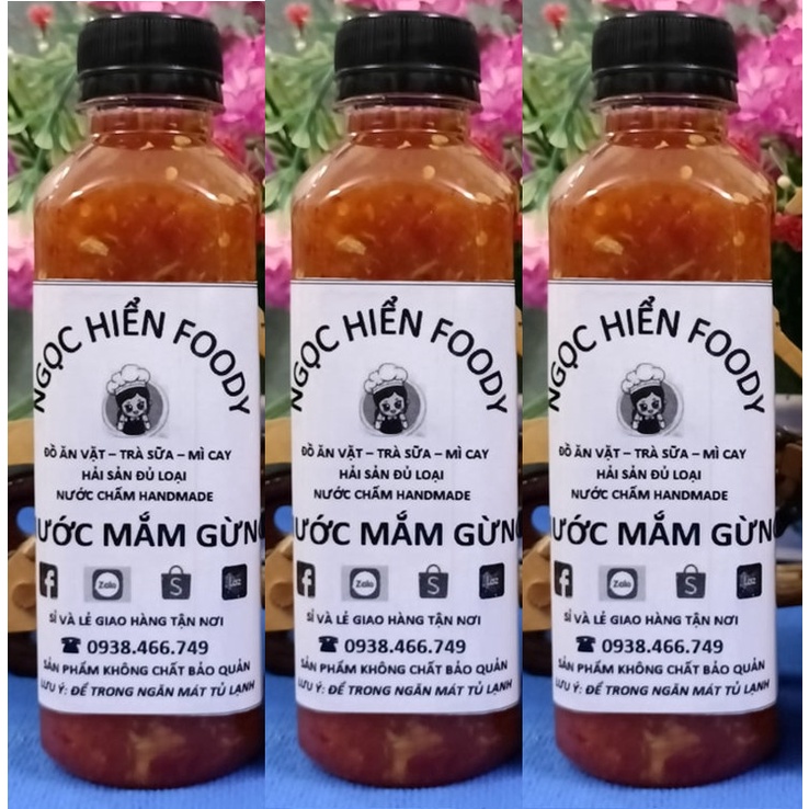 Combo 3 chai nước mắm gừng 300ml nhà làm, đảm bảo thơm ngon sạch sẽ, NGỌC HIỂN FOODY
