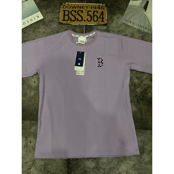 Áo Thun Unisex Màu Đen/Trắng/Tím Thêu Logo Mặt Trước, Mặt Sau In Chất Cotton 100%