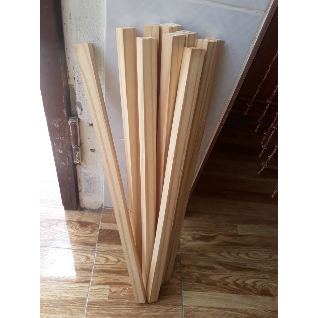 Bộ 10 thanh gỗ vuông kích thước 2x2x 50cm làm mô hình, thủ công, đồ chơi, trang trí