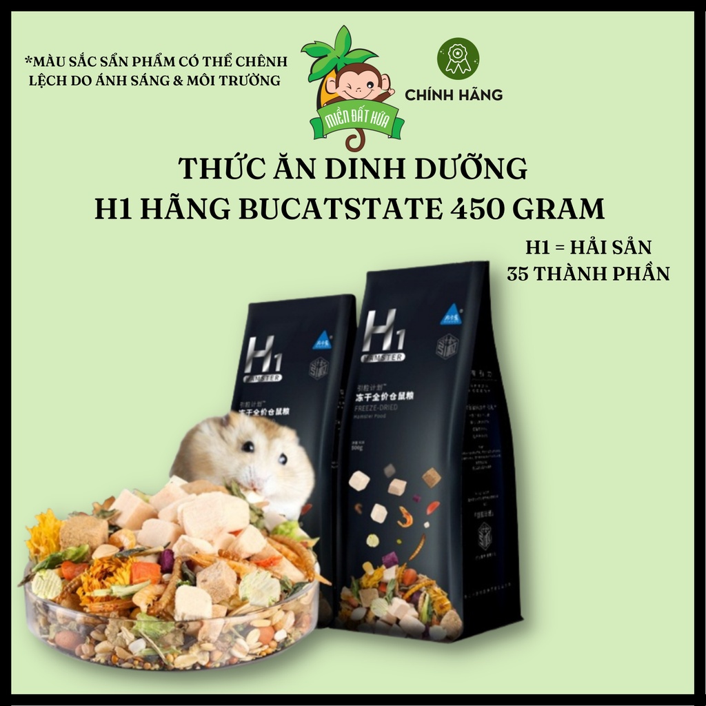 Thức ăn hamster - Thức ăn chính hỗn hợp dinh dưỡng H1 - H2 chính hãng Bucatstate 450gram dành cho hamster