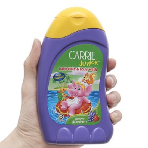  Sữa Tắm Gội Carrie Junior Hương Grapeberry cho bé 280g + Tặng 2 thú cao su sinh vật biển