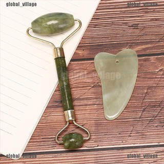 Bộ cây lăn dùng massage mặt + đá Gua Sha massage cơ thể tiện dụng