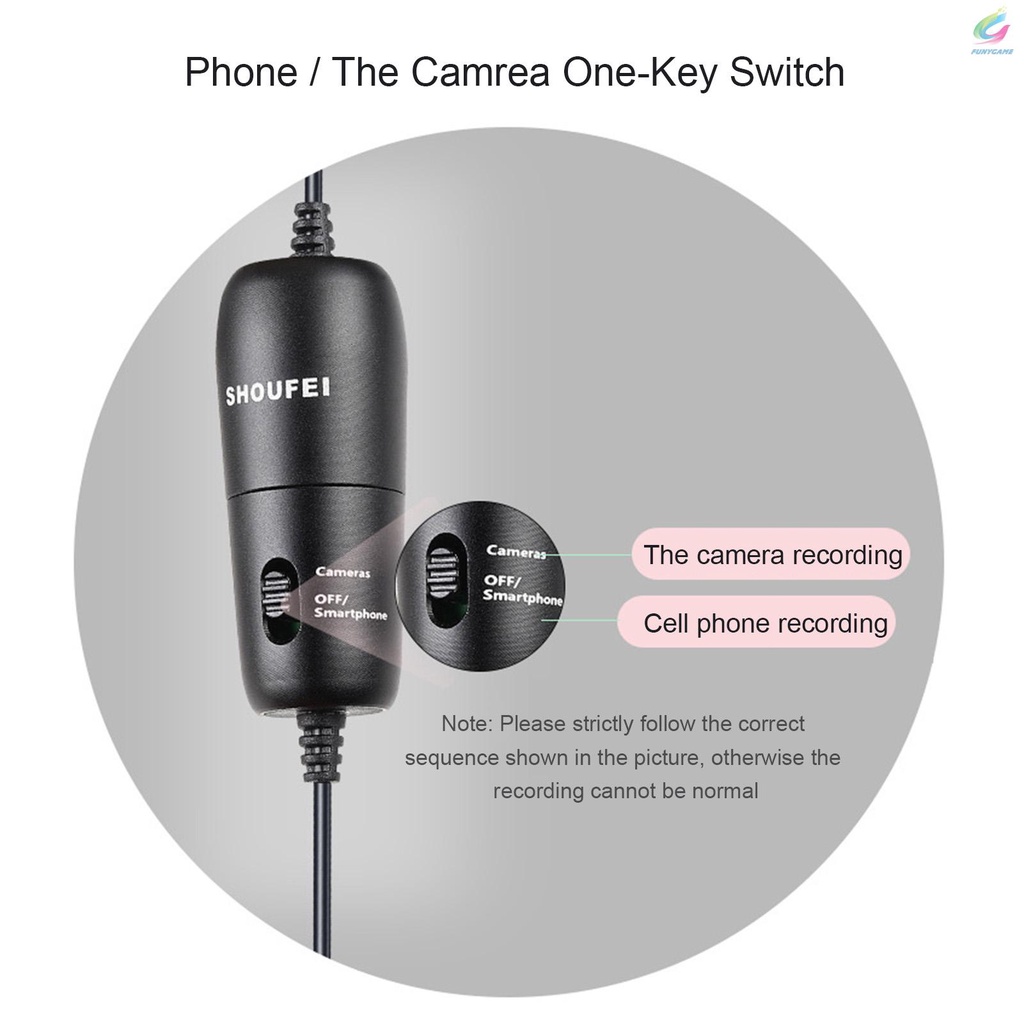 FY Phone Camera Interviews / Live Broadcasts / Recordings / Small Video Recording High Definition Noise Reduction Collar Microphone