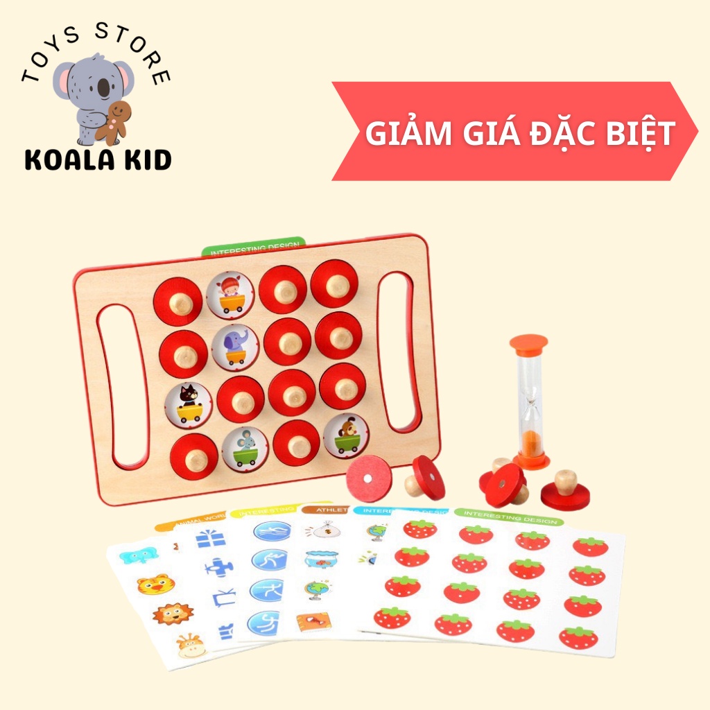 Đồ chơi lật ô tìm cặp hình giống nhau, đồ chơi thông minh kèm quà tặng
