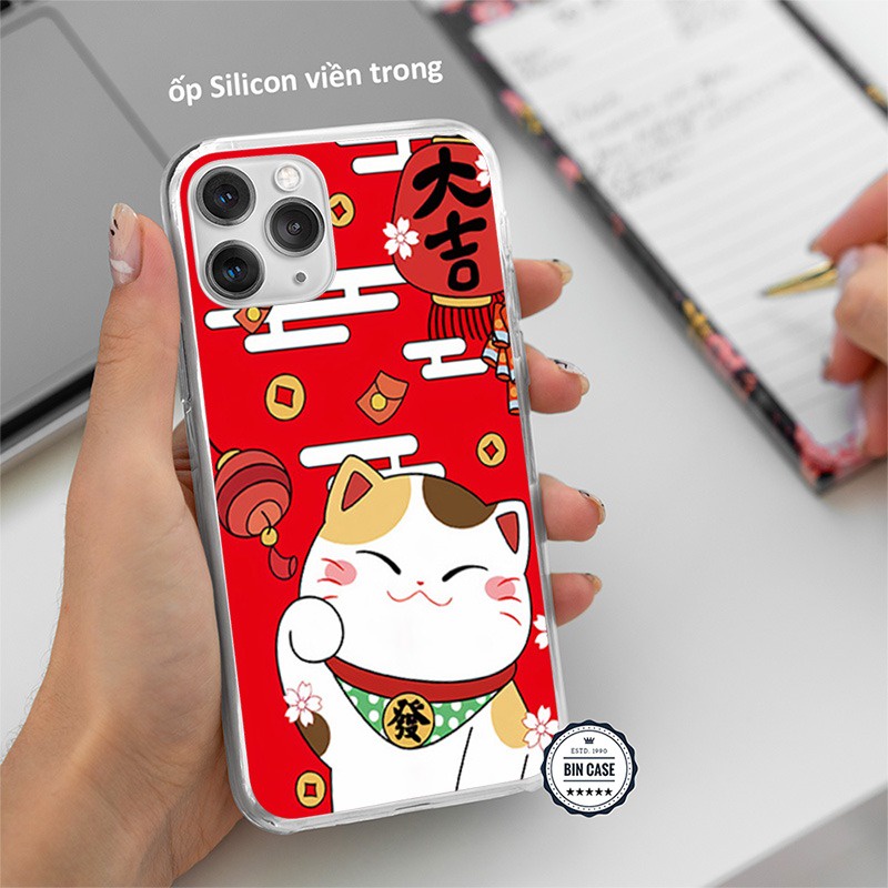 ❤Ốp 11 Pro Max Mèo Thần Tài Màu Đỏ ❤May Mắn Cuốn Hút Thời Trang iphone 13 12 11 Pro Max 6s 6 7 8 Plus X Xr Xs Max MEO027