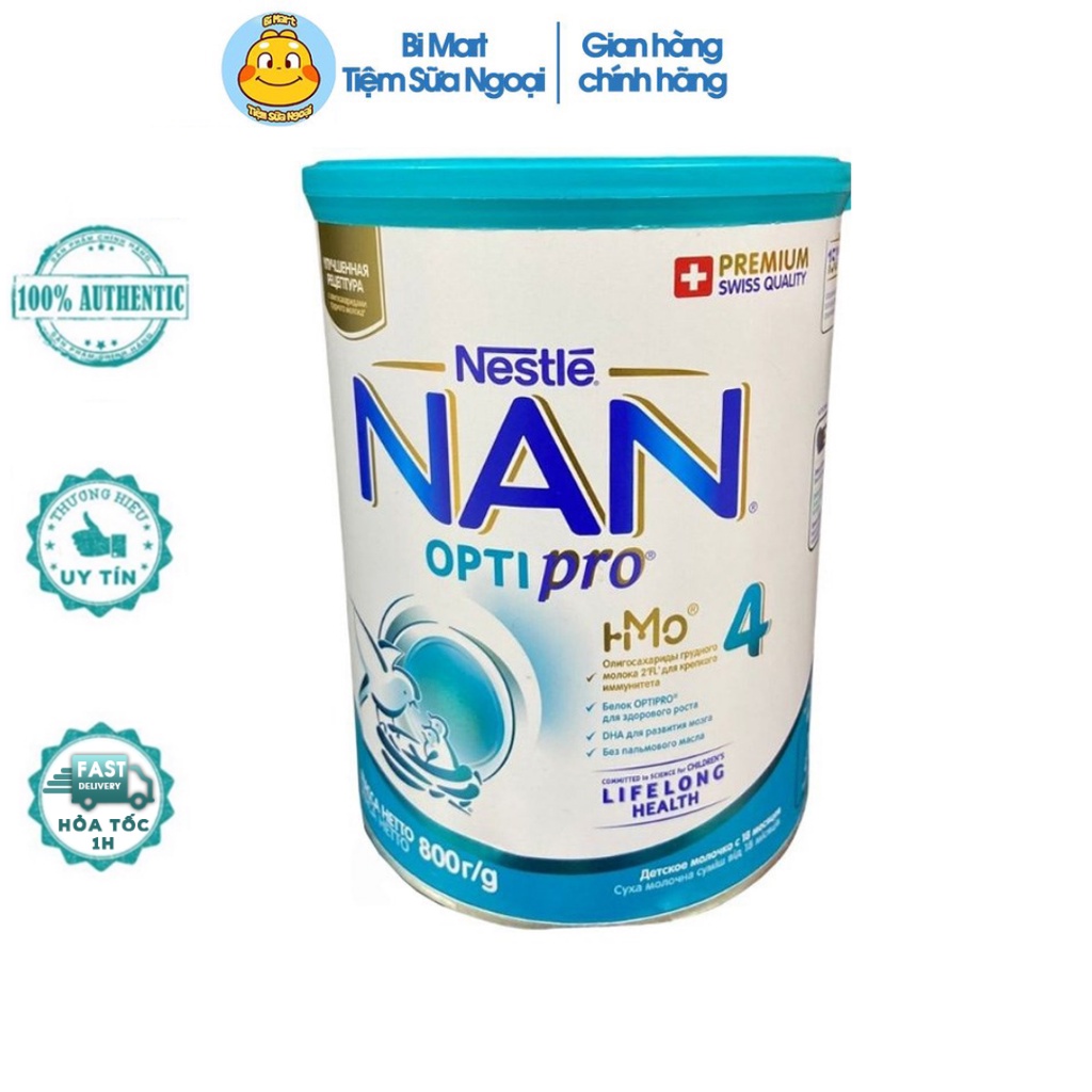 Sữa NAN Nga đủ số 1,2,3,4 800g Tăng cường sức đề kháng và tốt cho hệ tiêu hóa  - Bi Mart