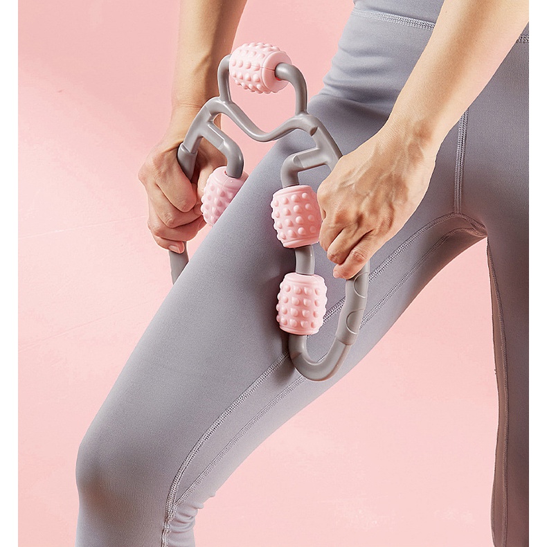 Con Lăn Massage Cơ Bắp Chữ U 5 Bánh Tiện Lợi, Dùng Tập Yoga, Tập cơ Chân, Tay, Vai Giúp Thư Giản, Thon Cơ