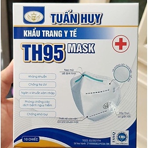 Khẩu trang N95/TH95 có van, 5 lớp Tuấn Huy - Kháng khuẩn, chống bụi - Hộp 10 chiếc