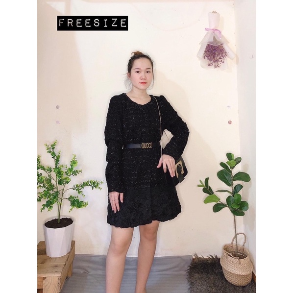 Áo dạ tweed freesize