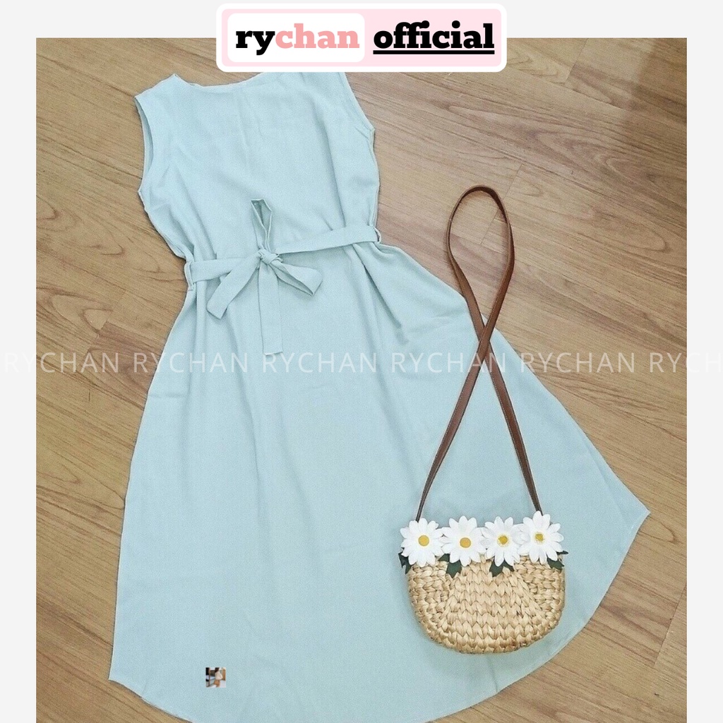 DM476 - Đầm Maxi Nút Sau Cột Eo