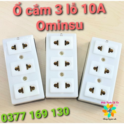 Ổ cắm 3 lỗ 10A Ominsu